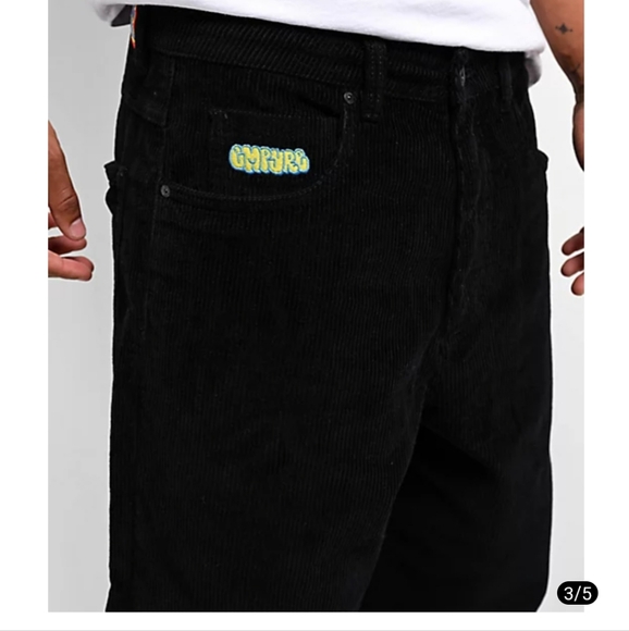T1 Zumiez Black Corduroy Pants Size 34 - Picture 3 of 8